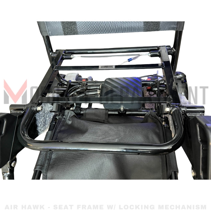 Seat Frame With Locking Mechanism for Air Hawk Power Wheelchair