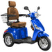 Bespoke Legacy Full Size 3-Wheel Mobility Scooter in Color Blue with Brown Seat and Chrome Wheel Rims-_2025-03-18T081550.997