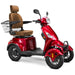 Bespoke Prestige Full Size 4-Wheel Mobility Scooterin Red Color Brown Seat and Black Wheel Rims  