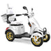 Bespoke Prestige Full Size 4-Wheel Mobility Scooterin White Color White Seat and Gold Wheel Rims