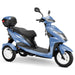 Bespoke Regal Full Size 3-Wheel Mobility Scooter in Blue Color with Black Seat and White Wheel Rims