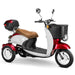 Bespoke Supreme 3-Wheel Mobility Scooter in Red & White Color with Brown Seat and White Wheel Rims