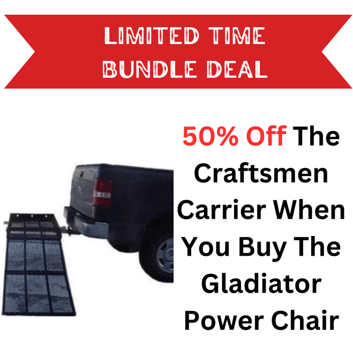 Promo for Gladiator 4 Wheel Heavy Duty Portable Mobility Scooter Open Box Special Red