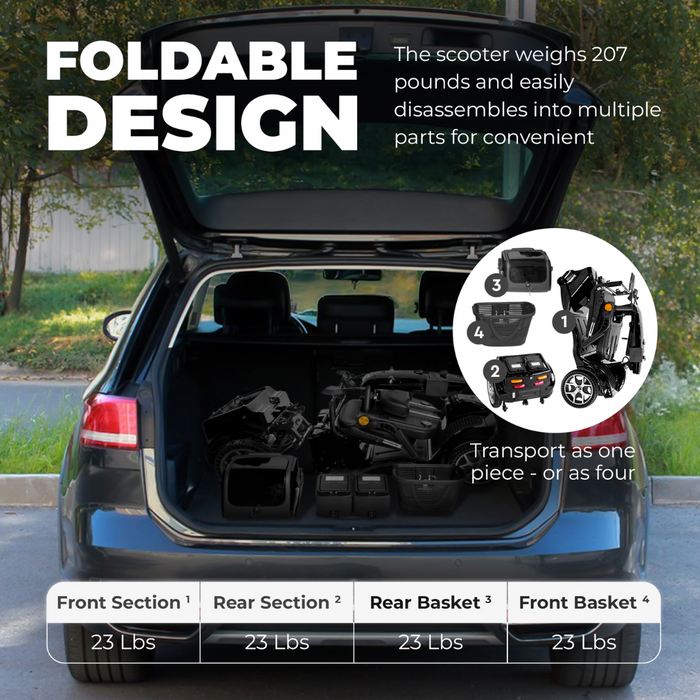 Gladiator 4 Wheel Heavy Duty Portable Mobility Scooter