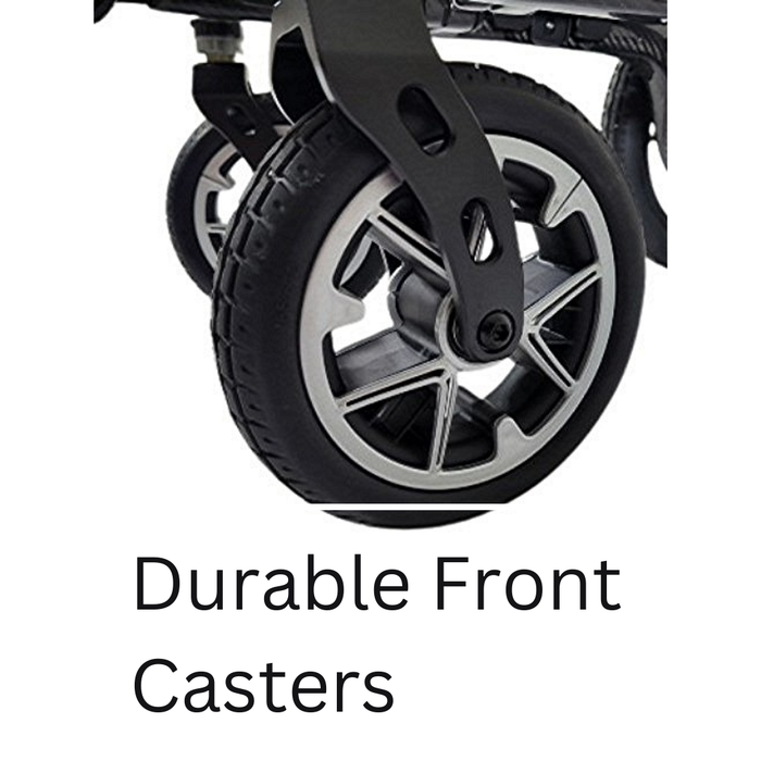 Helium Folding Electric Wheelchair With Durable Front Casters On Front Wheel