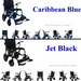 Helium Folding Electric Wheelchairs Colors Blue and Black