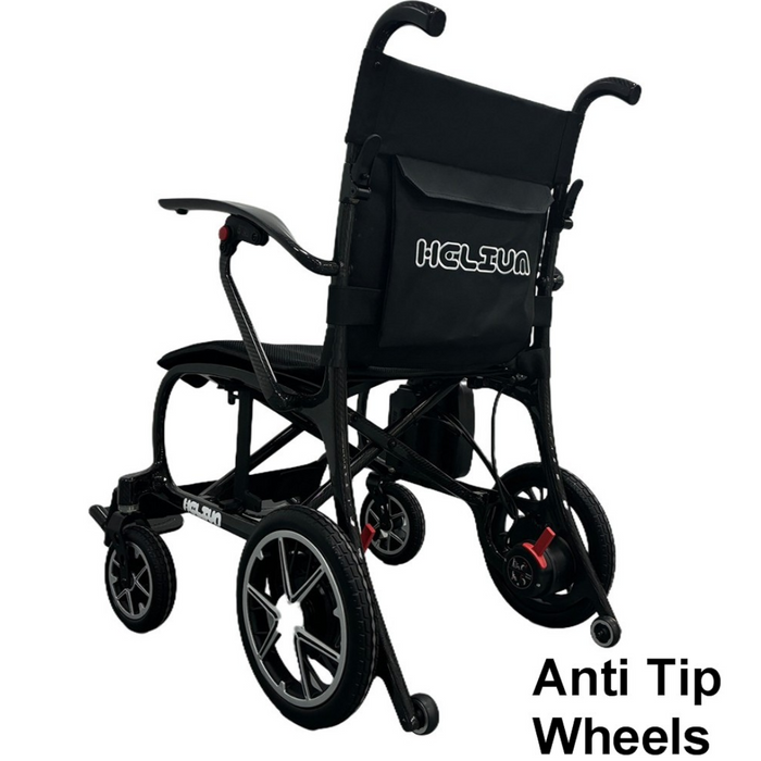 Helium Folding Power Wheelchair Back View