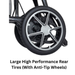 Helium Folding Power Wheelchair Large High Performance Rear Wheel With Anti-Tip Wheels