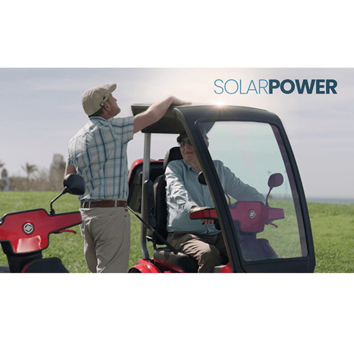 Afikim Solar Recreational Scooter on grass demonstrating all-terrain capability