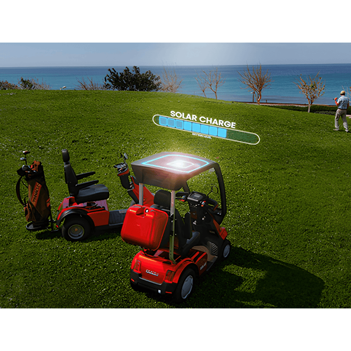 Afikim Solar Recreational Scooter orthopedic captain's seat with high backrest