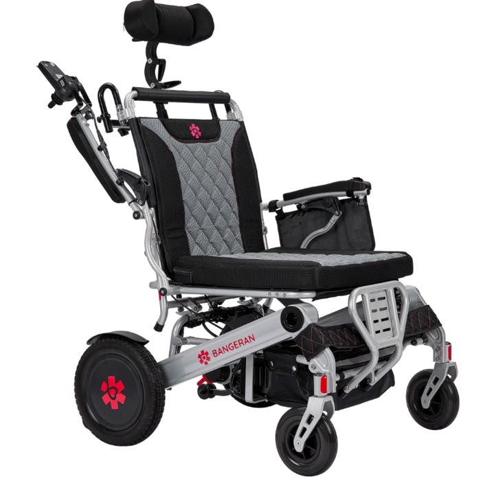 Mammoth EX 500 LB Weight Capacity Auto Recline Bariatric Electric Wheelchair headrest detail close-up