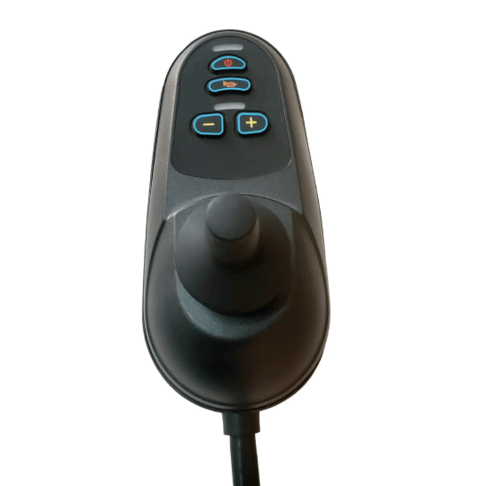 Mammoth EX 500 LB Weight Capacity Auto Recline Bariatric Electric Wheelchair joystick control close-up