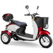 Bespoke Supreme 3-Wheel Mobility Scooter in Red & White Color with Black Seat and White Wheel Rims