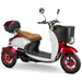 Bespoke Supreme 3-Wheel Mobility Scooter in Red & White Color with Brown Seat and Red Wheel Rims