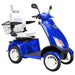 Bespoke Platinum Bariatric 4-Wheel Mobility Scooter in Blue Color with White Seat and White Wheel Rims