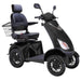 Bespoke Platinum Bariatric 4-Wheel Mobility Scooter in Matte Black Color with Black Seat and Black Wheel Rims