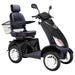 Bespoke Platinum Bariatric 4-Wheel Mobility Scooter in Matte Black Color with Black Seat and White Wheel Rims
