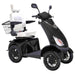 Bespoke Platinum Bariatric 4-Wheel Mobility Scooter in Matte Black Color with White Seat and Black Wheel Rims