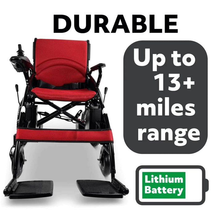 Comfygo 6011 Color Red Front View -  Durable Up to 13+ Miles Range Lithium Battery