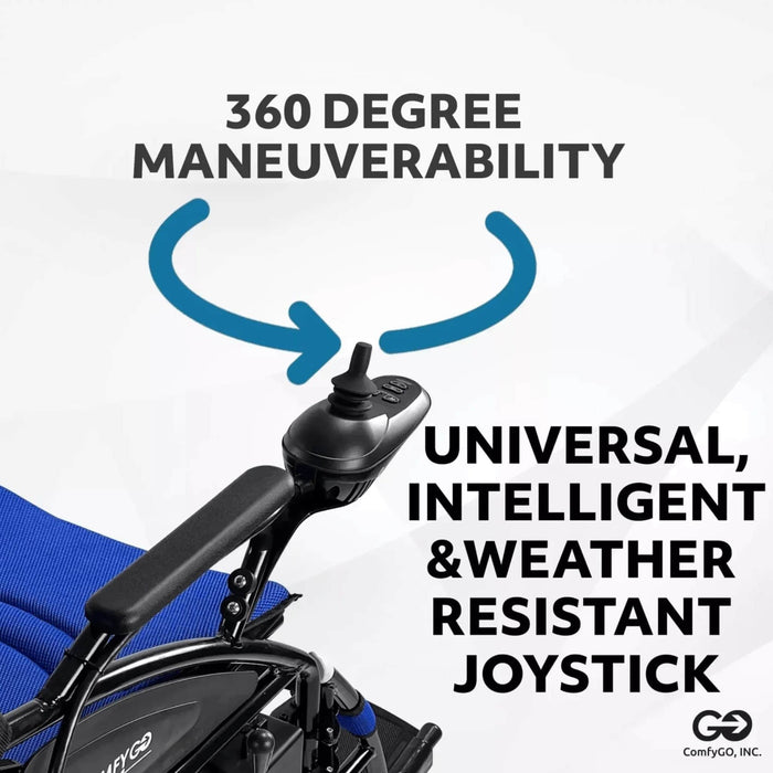 Comfygo 6011 Electric Wheelchair 360 Maneuverability - Universal Intelligent and weather Resistant Joysticks