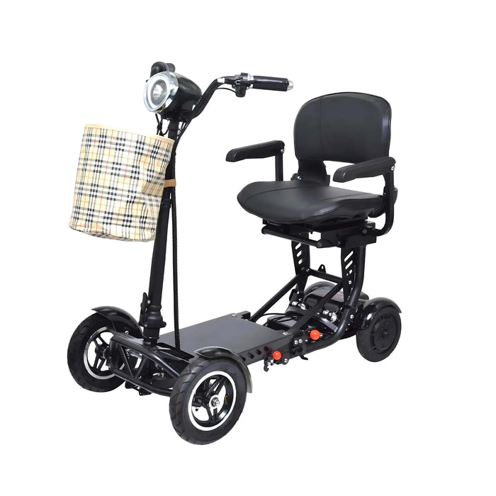 Comfygo MS 3000 Plus Color Black with Basket Front Left Side View