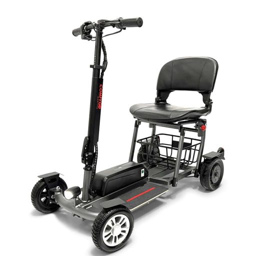 ComfyGo MS 5000 4 Wheel Mobility Scooter Color Black Front Side View
