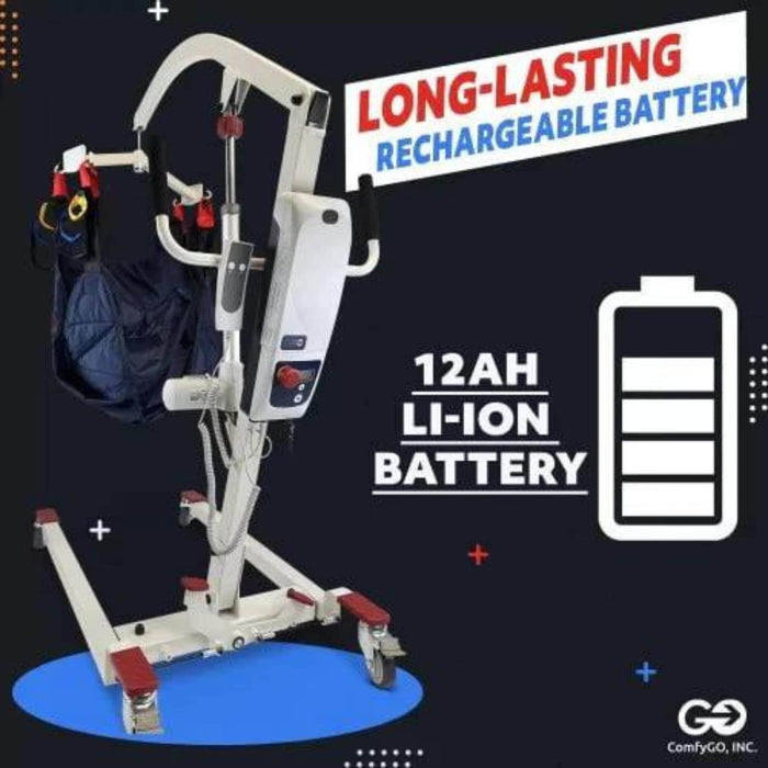 ComfyGo PL-3000 Electric Easy Patient Lift - Long Lasting Rechargeable Battery 12AH LI-ON BATTERY