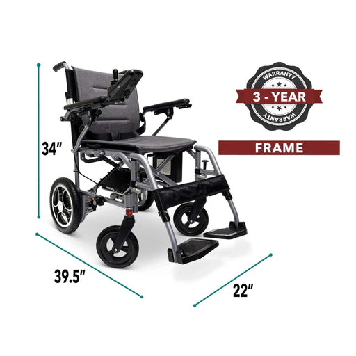 ComfyGo X-7 Ultra Lightweight Electric Wheelchair Size,  Frame - 34", 39.5" and 22"