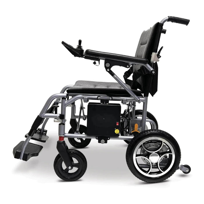 ComfyGo X-7 Ultra Lightweight Electric Wheelchair Color Silver Backrest Left Side View