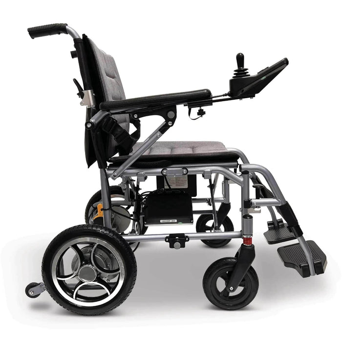 ComfyGo X-7 Ultra Lightweight Electric Wheelchair Color Silver Backrest Right Side View 