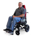 A Man Siting ComfyGo X-9 Electric Wheelchair Color Red Front Left Side View