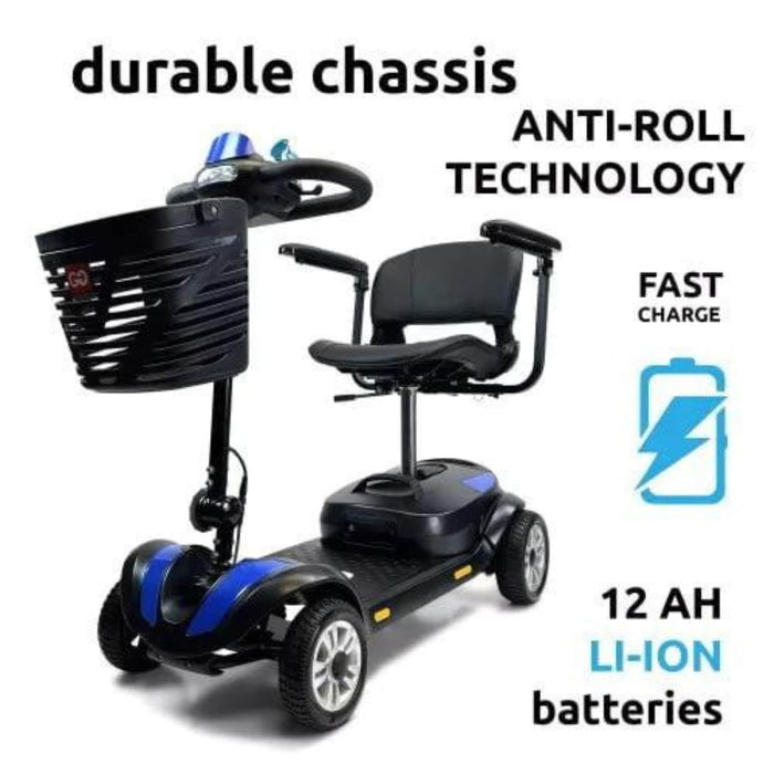Z-4 Electric Powered Mobility Scooter - Durable Chassis Anti-Roll technology - Fast Charge Li-ion Batteries