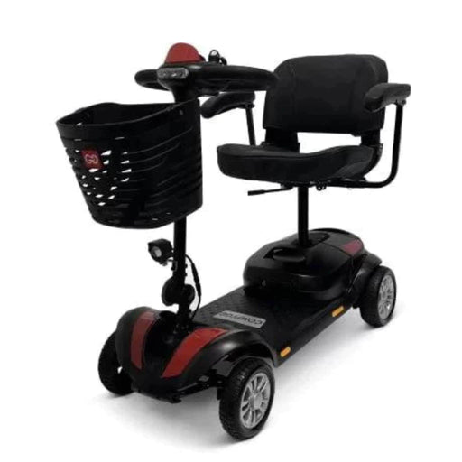 ComfyGoZ-4Ultra-LightElectricMobilityScooterColorRedwithBasketFrontSideView