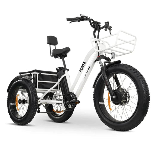 FORTE Electric Tricycle Color White Front Side View