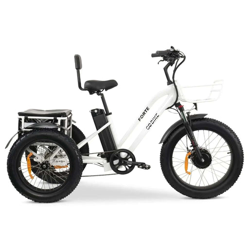 FORTE Electric Tricycle Color White Front Right Side View