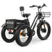 FORTE Electric Tricycle Color Black Back Right Side View