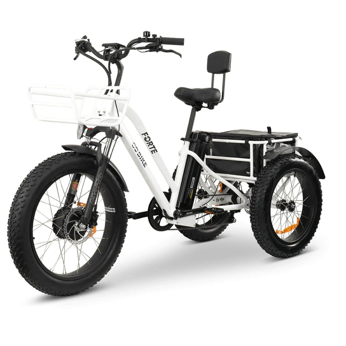 FORTE Electric Tricycle Color White Front Left Side View