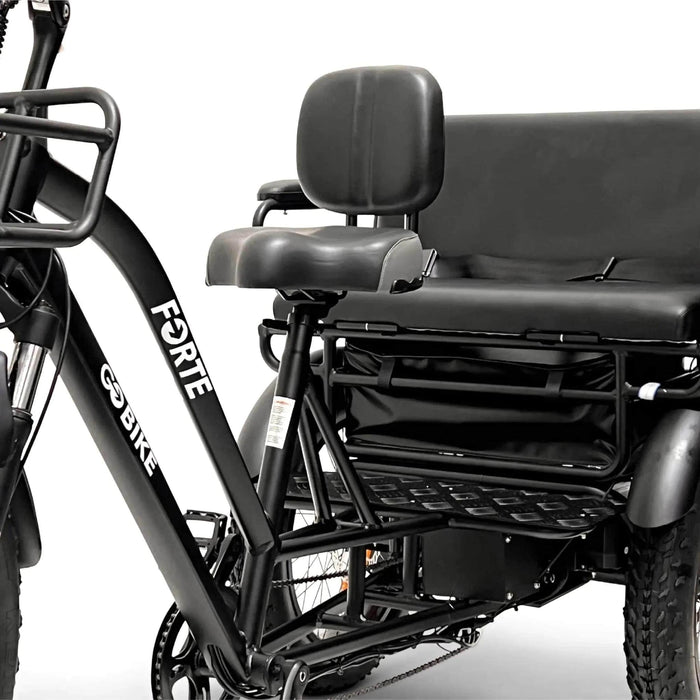 FORTE Electric Tricycle With Color Black Frame and Rear Seat