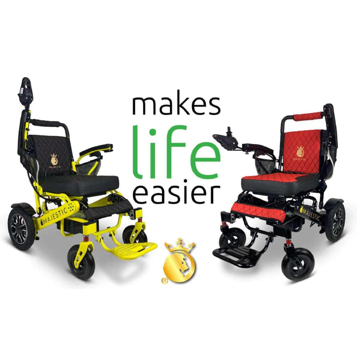 Majestic IQ 7000 - Front Side View -  Color Yellow frame and Black- Color Black Backrest and Bronze - Make Life Easier