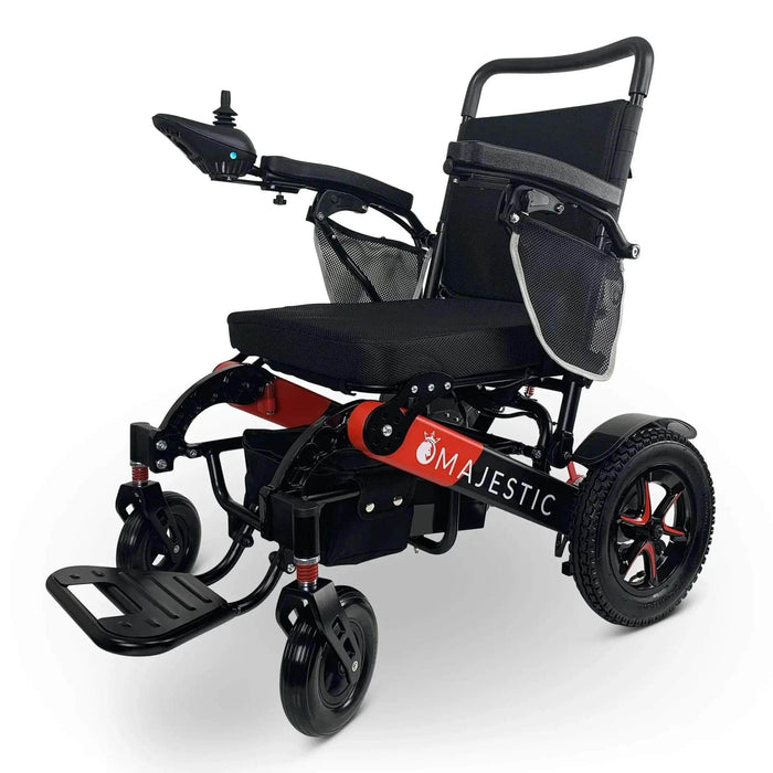 Majestic IQ-7000 - Front Side View Adjustable Armrest - Color Black Backrest and Red-Black Frame