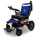 Majestic IQ-7000 - Front Side View Adjustable Armrest - Color Blue Backrest and Red and Black Frame