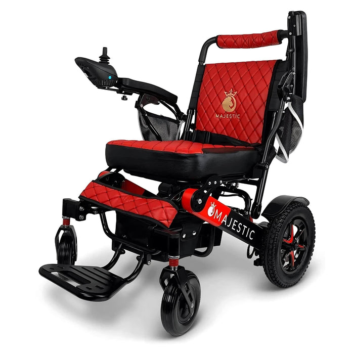 Comfygo IQ-7000 - Front Side View Adjustable Armrest - Color Red Backrest and Red-Black Frame