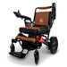 Comfygo IQ-7000 - Color Brown Backrest and Red and Black Frame Front Side View and Adjustable Armrest