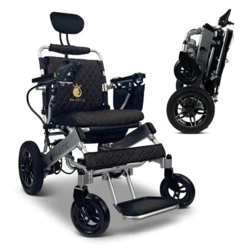 Majestic IQ-8000 Color Front Side View and Folded View Color Black Backrest and Silver Frame