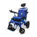 Majestic IQ-8000 Electric Wheelchairs Color Red Backrest and Blue Frame - Front Side View