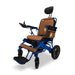 Majestic IQ-8000 Electric Wheelchairs Color Taba Backrest and Blue Frame - Front Side View
