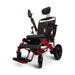 Majestic IQ-8000 Electric Wheelchairs Color Black Backrest and Red Frame - Front Side-View 