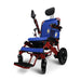 Majestic IQ-8000 Electric Wheelchairs Color Blue Backrest and Red Frame - Front Side-View