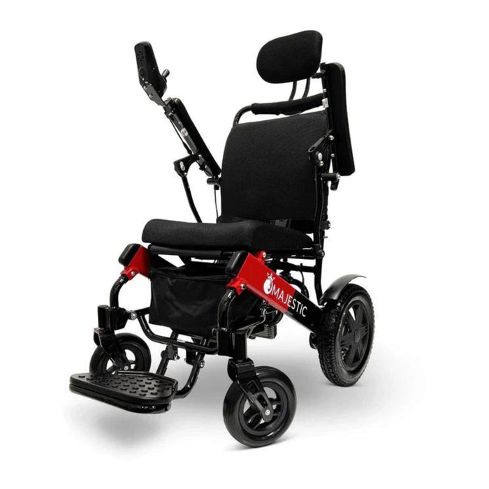 MAJESTIC IQ-9000 Wheelchair  Color Black Backrest and Color Red Frame Front Side View