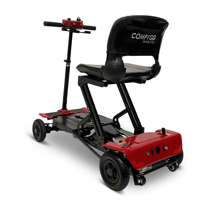 MS-4000 4-Wheel Mobility Electric Scooter Color Red Back Left Side View
